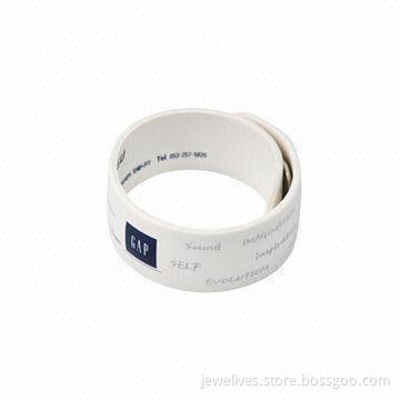 Silicone slap bracelets in white